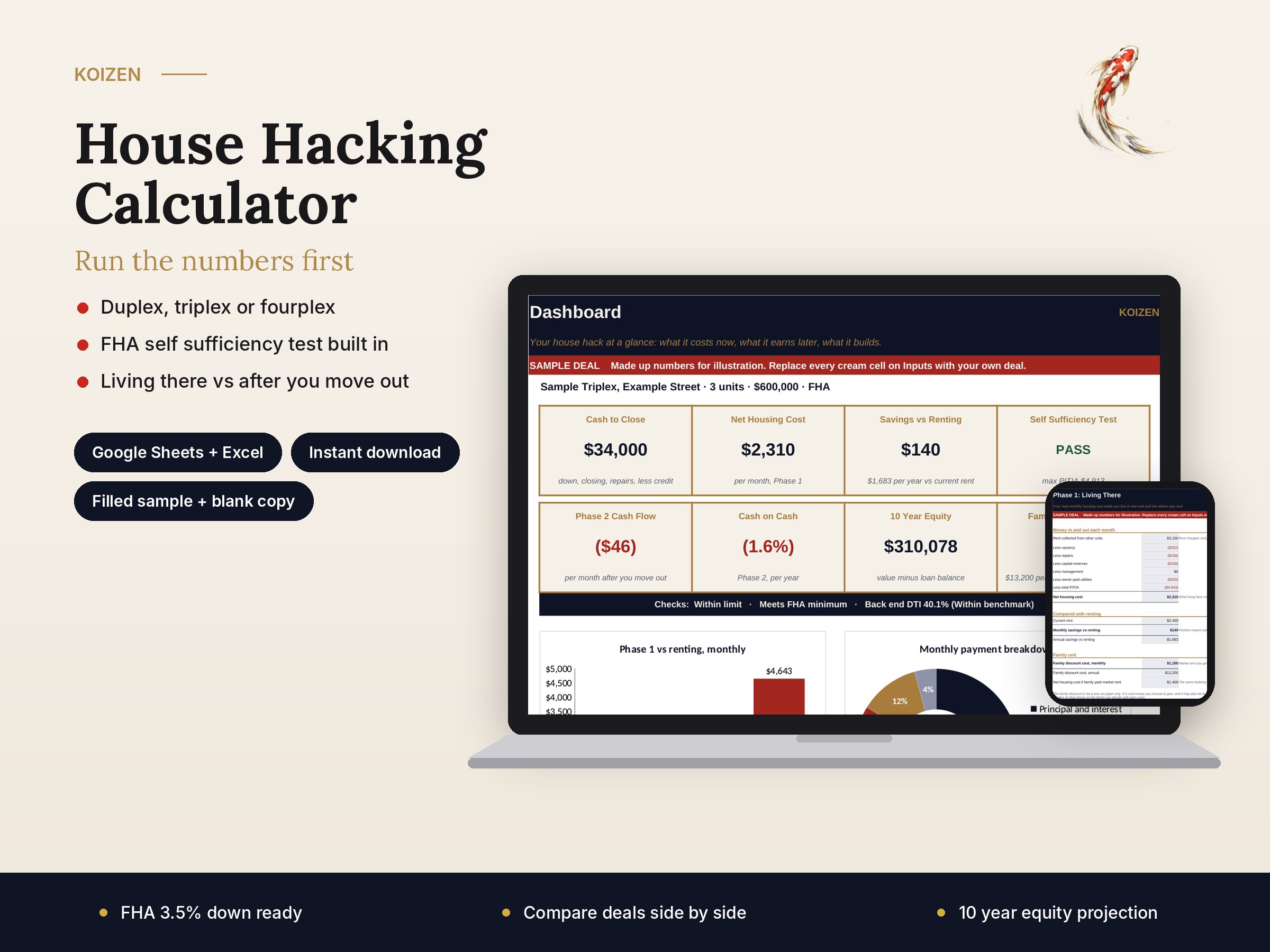 House Hacking Calculator dashboard